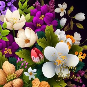 Flowers Art Birthday Card 10