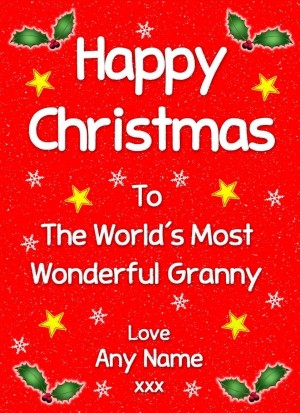 Personalised 'Granny' Christmas Greeting Card