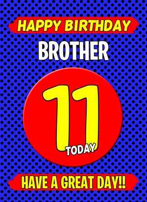 Brother 11th Birthday Card (Blue)