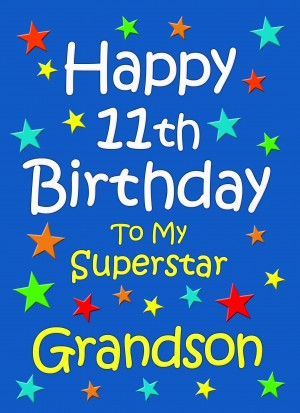 Grandson 11th Birthday Card (Blue)