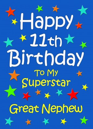 Great Nephew 11th Birthday Card (Blue)