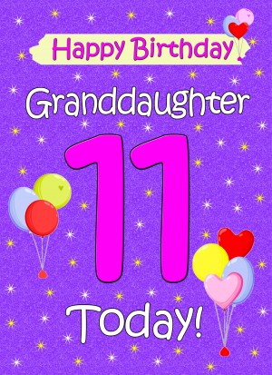 Granddaughter 11th Birthday Card (Lilac)