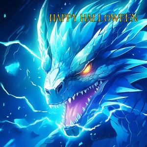 Gothic Fantasy Dragon Halloween Square Card (Design 11)