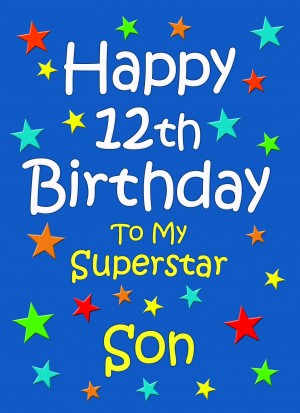 Son 12th Birthday Card (Blue)