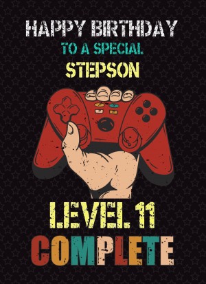 Stepson 12th Birthday Card (Gamer, Design 3)