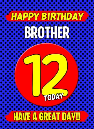 Brother 12th Birthday Card (Blue)