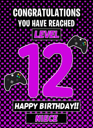 Niece 12th Birthday Card (Level Up Gamer)