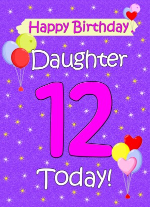Daughter 12th Birthday Card (Lilac)
