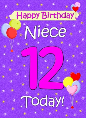 Niece 12th Birthday Card (Lilac)