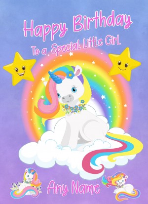 Personalised Birthday Card (Unicorn, Purple)