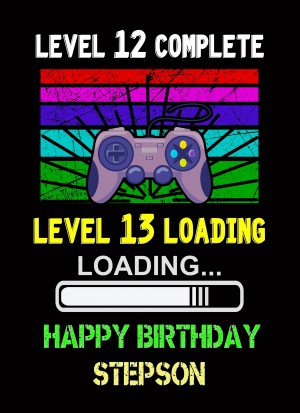 Stepson 13th Birthday Card (Gamer, Design 2)
