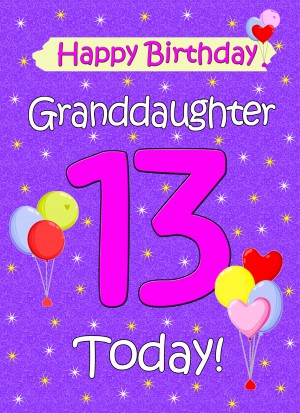 Granddaughter 13th Birthday Card (Lilac)
