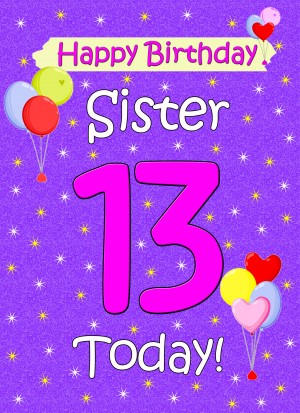 Sister 13th Birthday Card (Lilac)