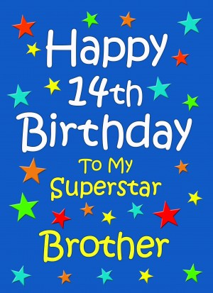 Brother 14th Birthday Card (Blue)