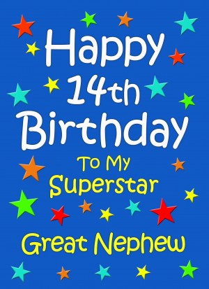 Great Nephew 14th Birthday Card (Blue)