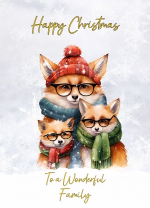 Christmas Card For Family (Fox Glasses)