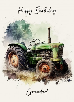 Tractor Birthday Card for Grandad