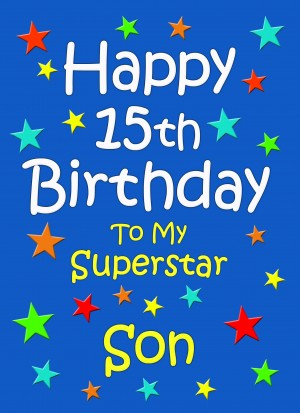 Son 15th Birthday Card (Blue)