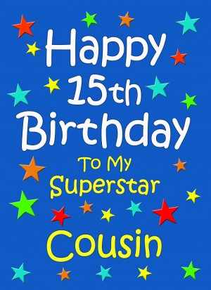 Cousin 15th Birthday Card (Blue)