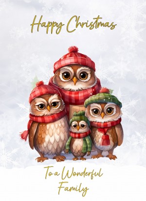 Christmas Card For Family (Owl)