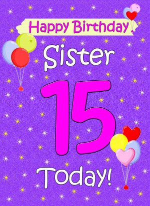 Sister 15th Birthday Card (Lilac)