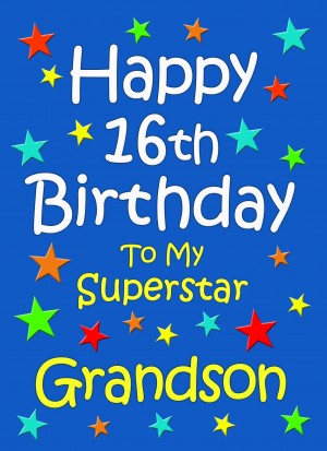 Grandson 16th Birthday Card (Blue)