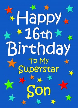 Son 16th Birthday Card (Blue)