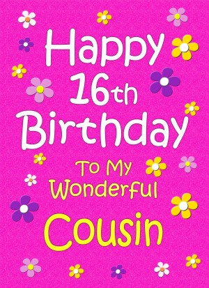 Cousin 16th Birthday Card (Pink)