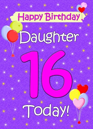 Daughter 16th Birthday Card (Lilac)