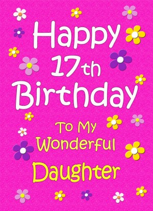 Daughter 17th Birthday Card (Pink)