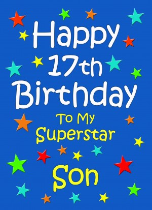 Son 17th Birthday Card (Blue)