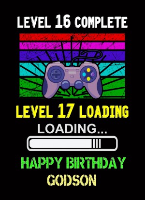 Godson 17th Birthday Card (Gamer, Design 2)