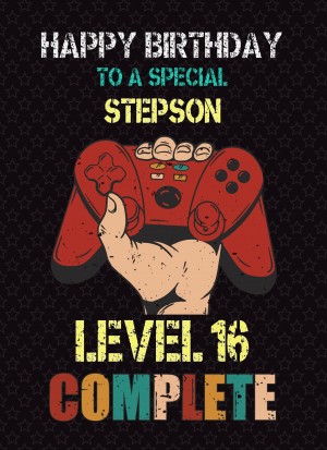 Stepson 17th Birthday Card (Gamer, Design 3)