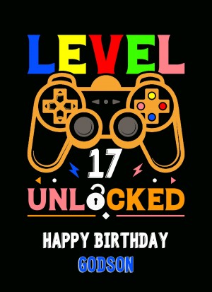 Godson 17th Birthday Card (Gamer, Design 4)