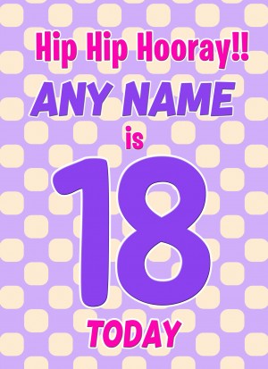 Personalised 18 Today Birthday Card (Purple)