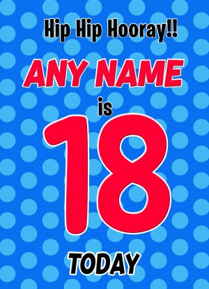 Personalised 18 Today Birthday Card (Blue)