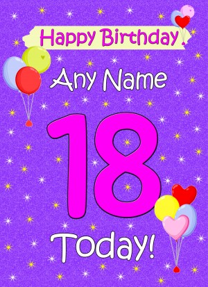 Personalised 18th Birthday Card (Lilac)