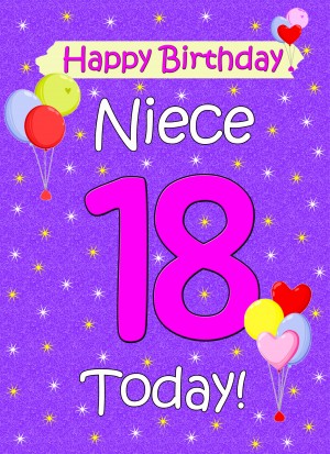 Niece 18th Birthday Card (Lilac)