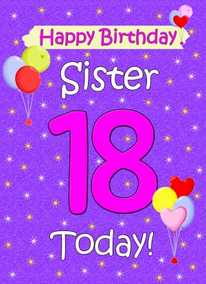 Sister 18th Birthday Card (Lilac)