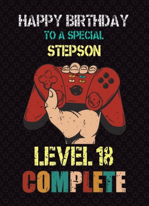 Stepson 19th Birthday Card (Gamer, Design 3)