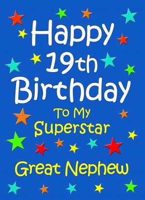 Great Nephew 19th Birthday Card (Blue)