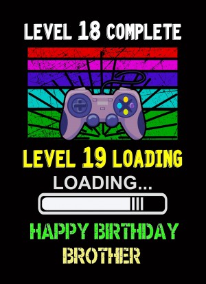 Brother 19th Birthday Card (Gamer, Design 2)