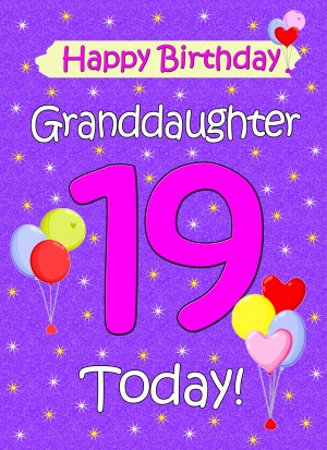 Granddaughter 19th Birthday Card (Lilac)