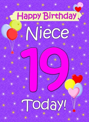 Niece 19th Birthday Card (Lilac)