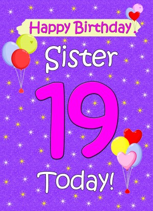 Sister 19th Birthday Card (Lilac)
