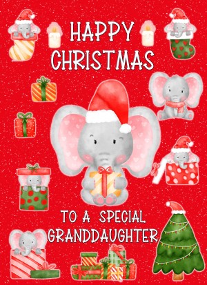 Christmas Card For Special Granddaughter (Red)