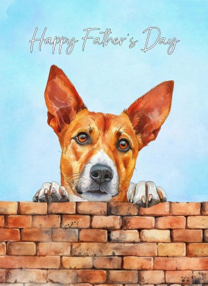 Basenji Dog Art Fathers Day Card
