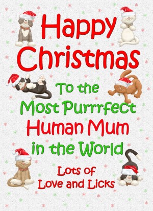 From the Cat Christmas Card (Human Mum, White)