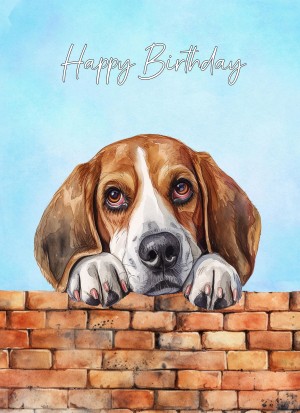 Beagle Dog Art Birthday Card