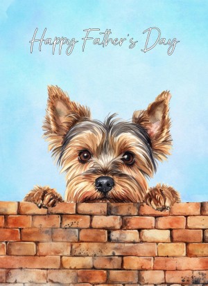 Yorkshire Terrier Dog Art Fathers Day Card